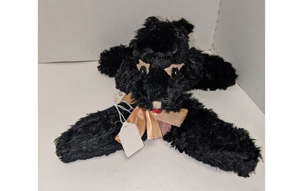 Vintage Gund Creations Plush Poodle J. Swedlin Inc Black Pink Bow